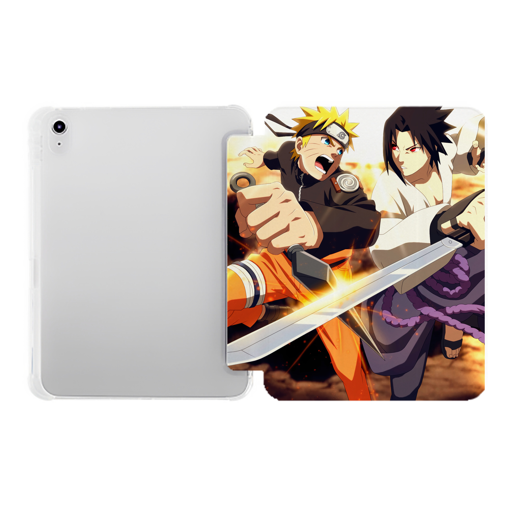 （画像用） NARUTO -ナルト- NARUTO -ナルト- 疾風伝 IPad ケース ペン収納付き 三つ折りスタンド PUレザー×シリコン 対応機種9.5/10.5/10.9インチ